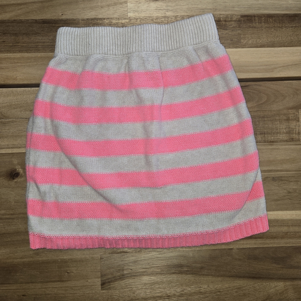 Striped Pink and Beige Knit Skirt